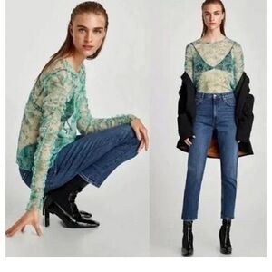 Zara Sheer Long Sleeve Top